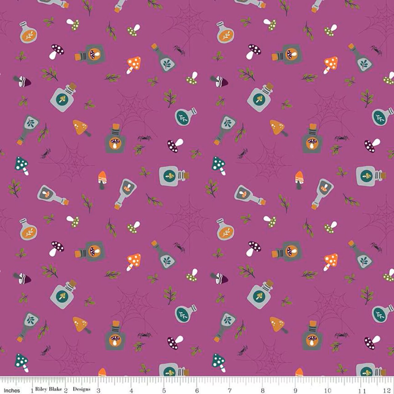 Fabric Riley Blake Magenta Potions Little Witch by the Quarter Yard C14562-MAGENTA